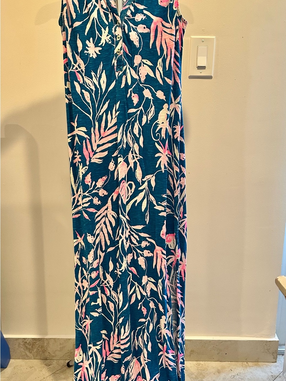 Lilly Pulitzer Essie Maxi Dress S Elephant Appeal Tropical Turquoise Elephant